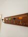 Vintage wall coat rack 60 cm – 6 metal hooks and ceramic knobs