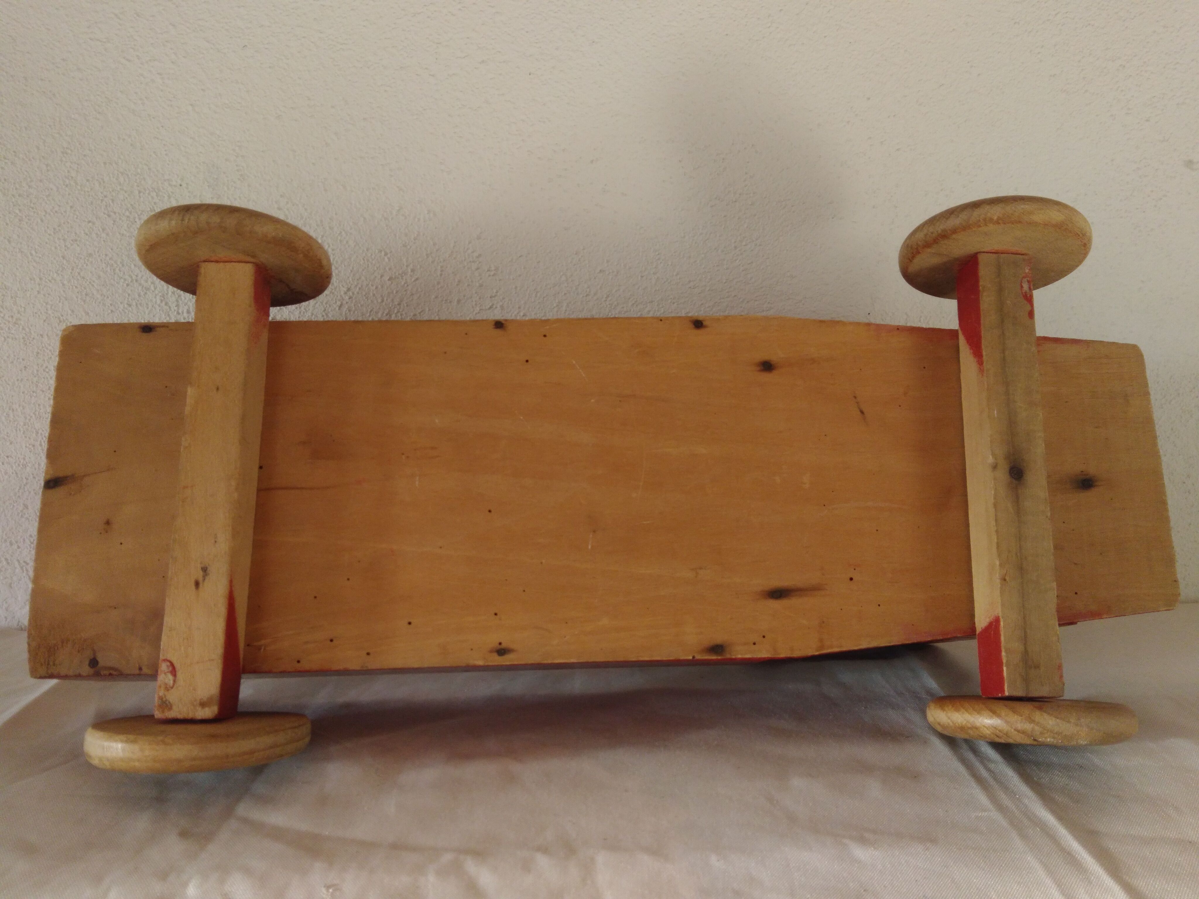 Old wooden toy van car