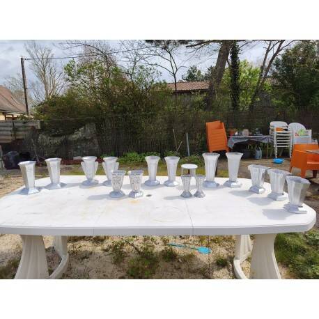 Set of aluminium vases from the 1930s.