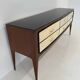 1950s Parchment and Walnut Chest of Drawers Attr. Paolo Buffa