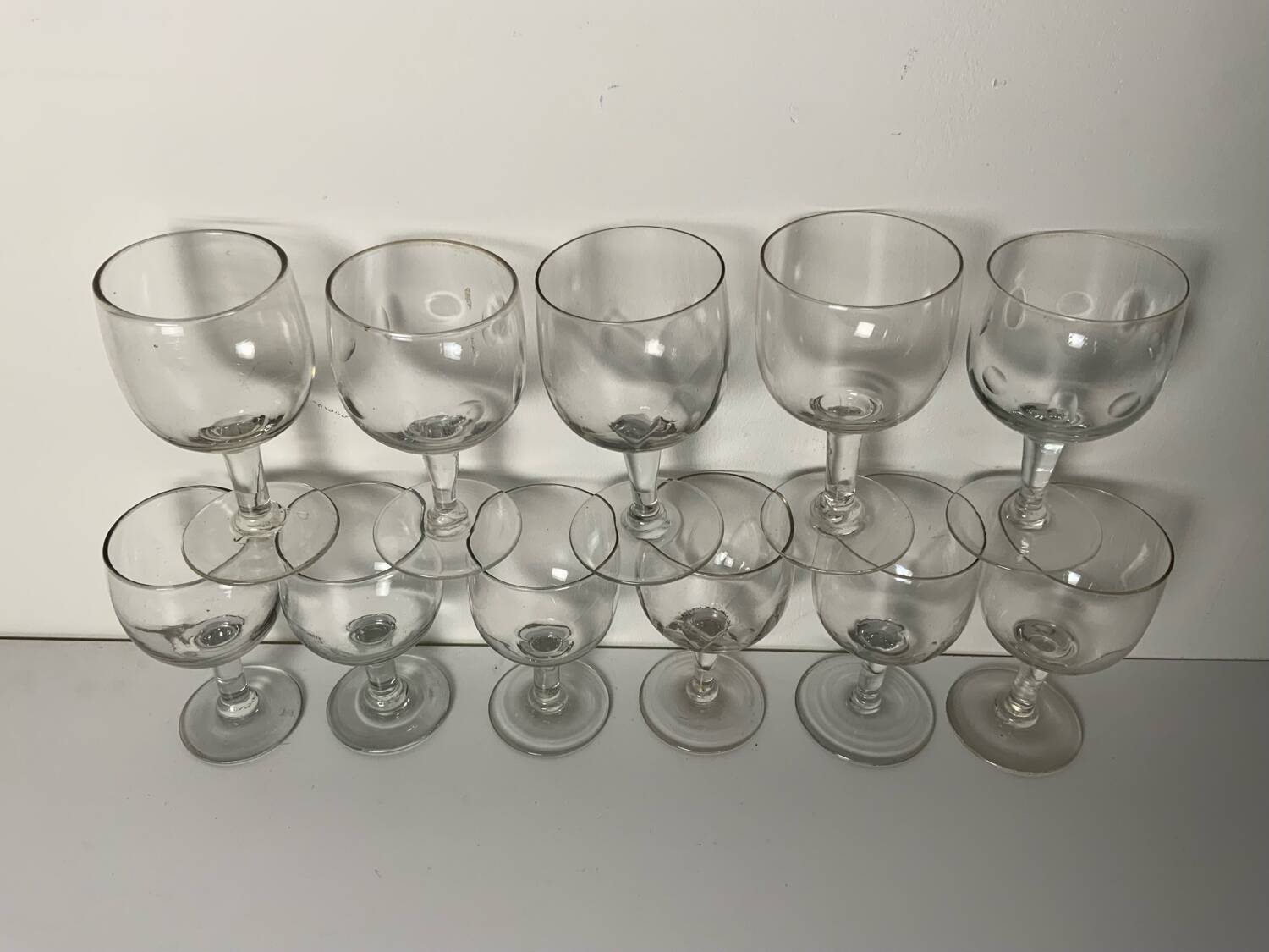 Antique stemmed glasses