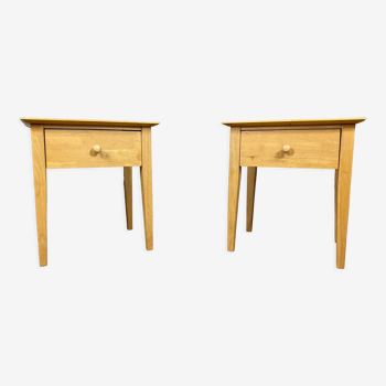 Bedside pair in light wood