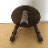Low tripod stool in solid wood