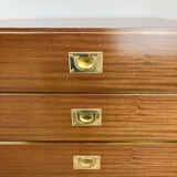 2 bedside tables/small chests of drawers in Campaign style, 1970s