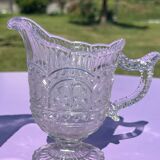 Lot - 2 old ewers from the 1900s in molded crystal