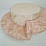 Round Mactan or Fossil Stone Coffee Table by Magnussen Ponte, 1980s