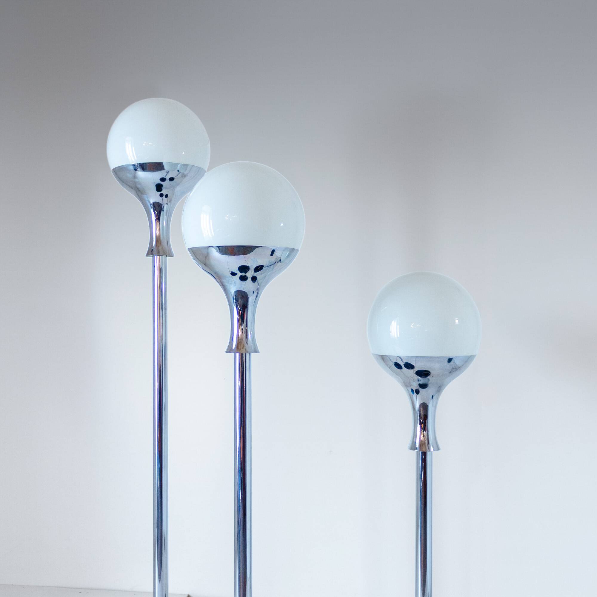 Set of Three Vintage Floor Lamps, Italian Design in the style of Artemide,