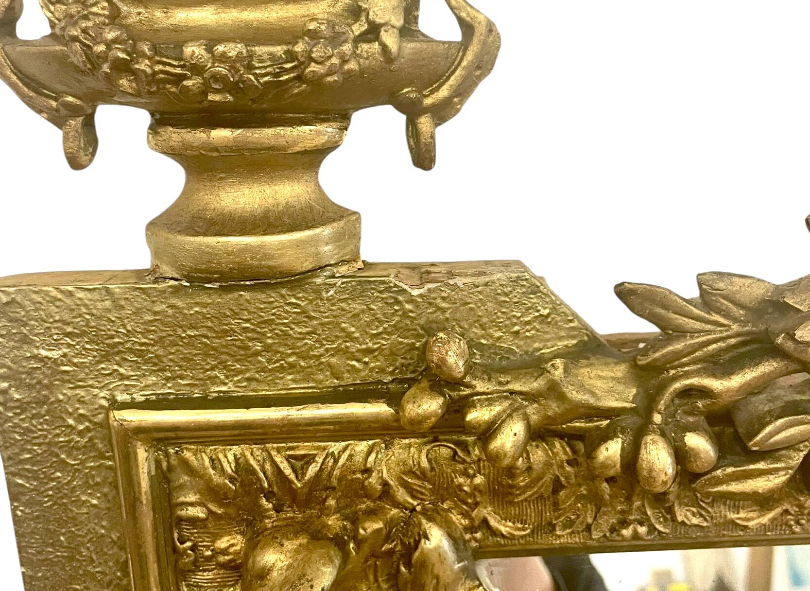 Louis XVI style gilded wood mirror