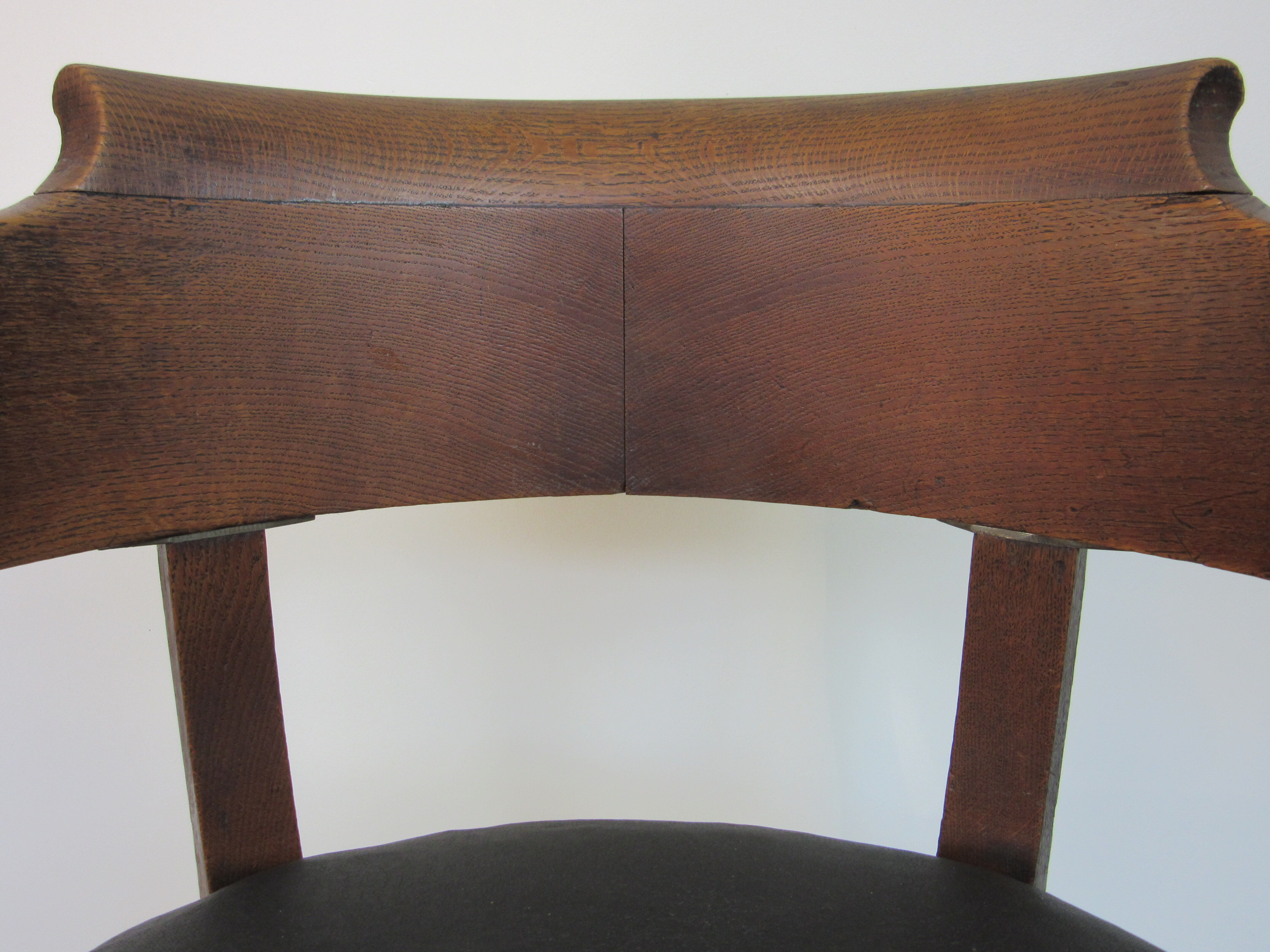 Fauteuil de bureau bois et cuir