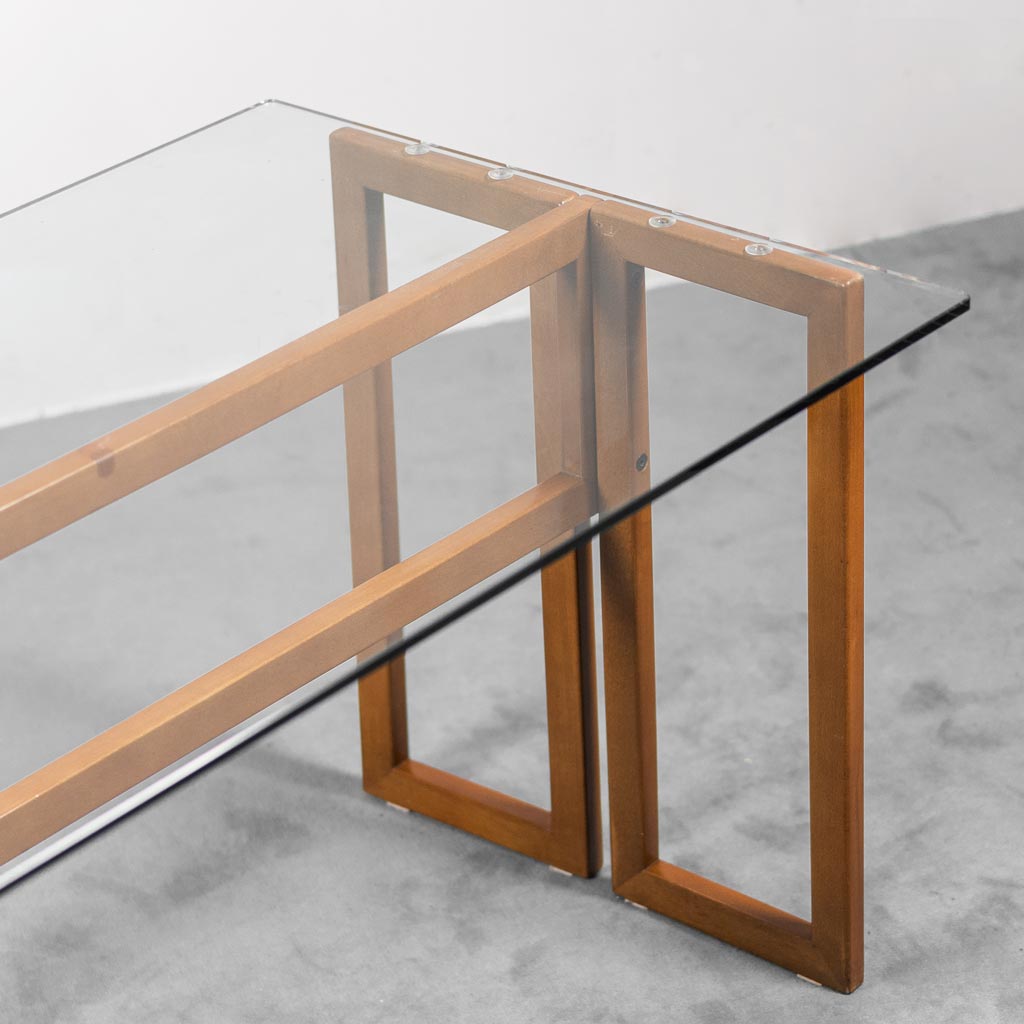 dining table in 70s vintage modern wood