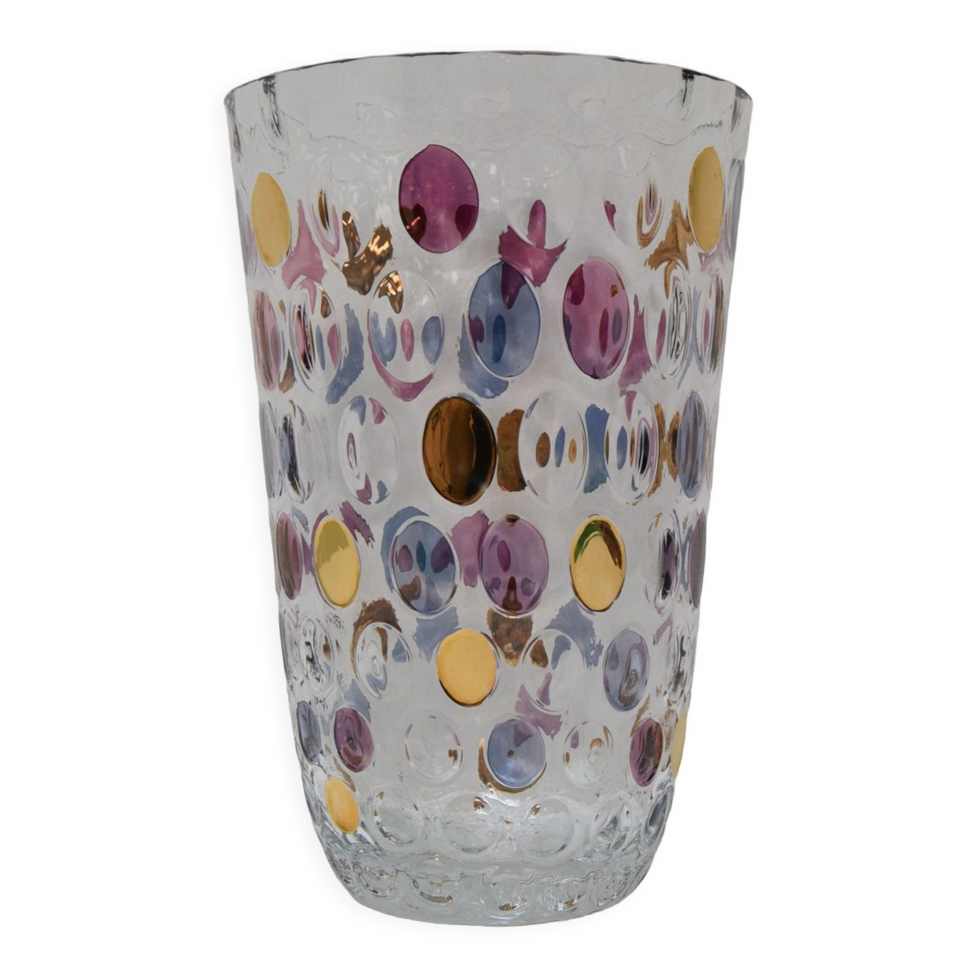 Vintage glass vase by Glasswork Novy Bor 1950's