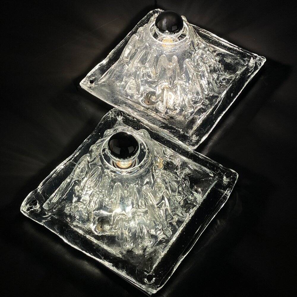 Murano wall lamps Polifemo by Angelo Brotto for Esperia, Italy, 1970s, set of 2