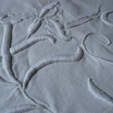 large old sheet imposing monogram PB iris decoration