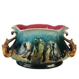 Planter in polychrome slip