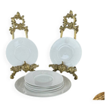 Kmp Berlin Porcelain Flatware and Dessert Plates Set, 20th Century