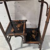 Bamboo shelf with four shelves with Asian decor, 20th century