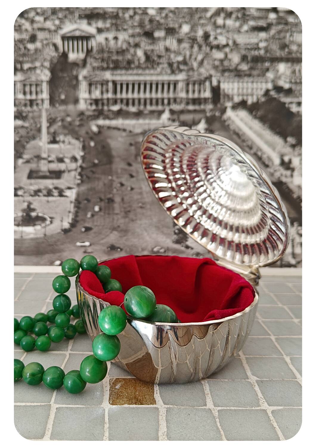 Boîte à bijoux vintage en forme de coquillage