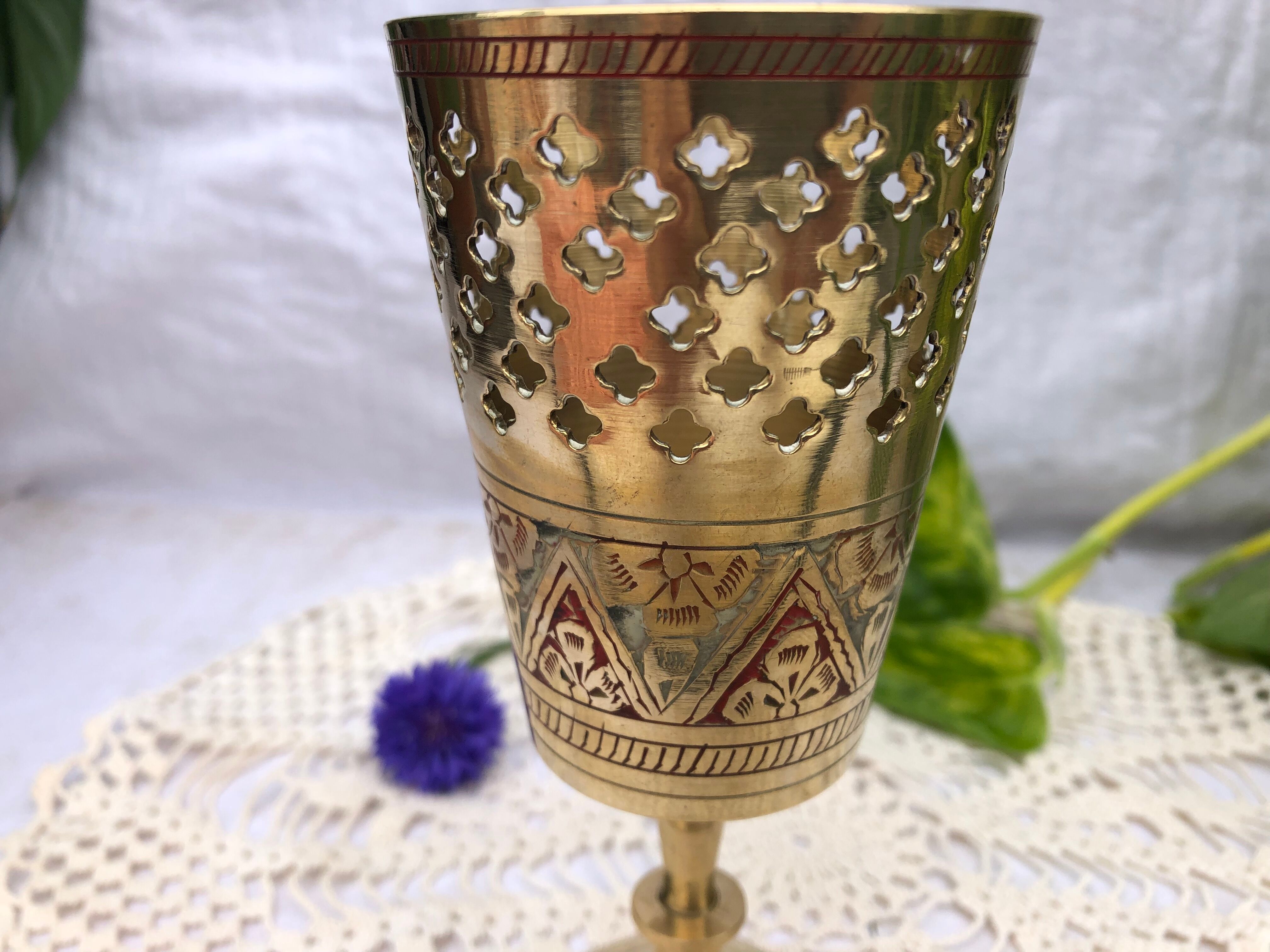 Golden brass incense holders INDIA.