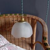 White frosted corolla nomad hanging lamp