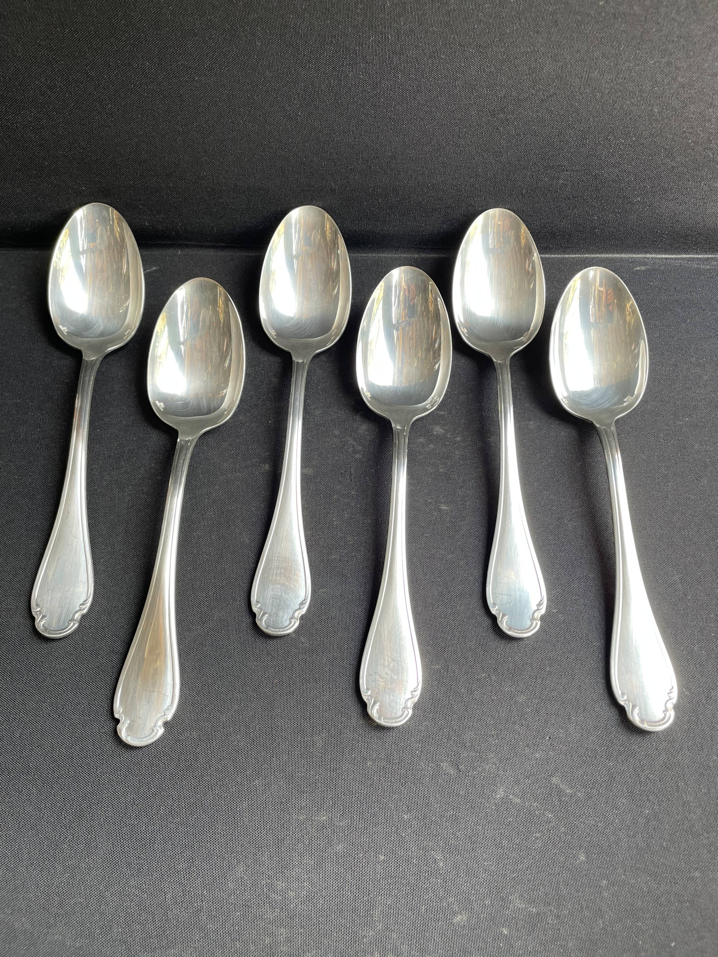 6 Christofle Pompadour Table Spoons