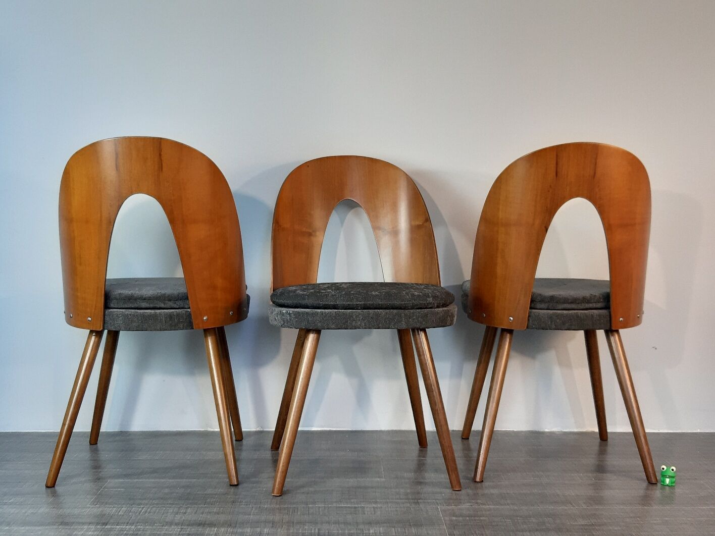 Set 6 chairs Walnut Suman by MIER, Mid-Century Czechoslovakia 1960 s