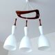 Large Scandinavian Pendant Light, Teak Wood and Glass