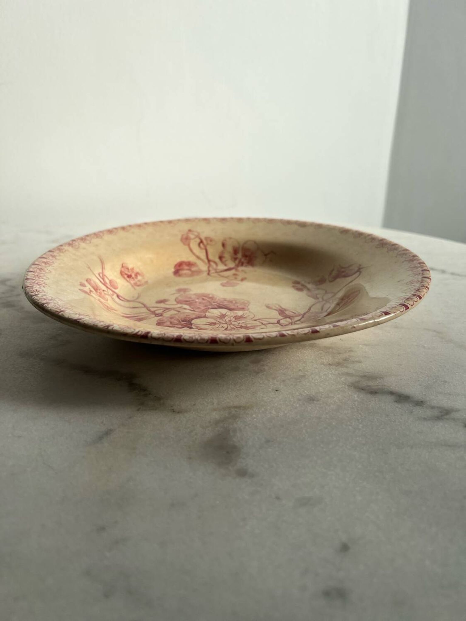 Assiette creuse terre de fer gien capusine 1862