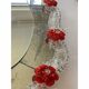 Venetian Murano Glass Oval Red Floral Wall Mirror – Hand-Carved Italian Art
