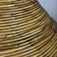 Midcentury pair pencil rattan large ( 62 cm ) pendants, Italy 1970s