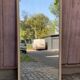 Authentic 19th-century brasserie mirror renovated in solid wood 180x85.