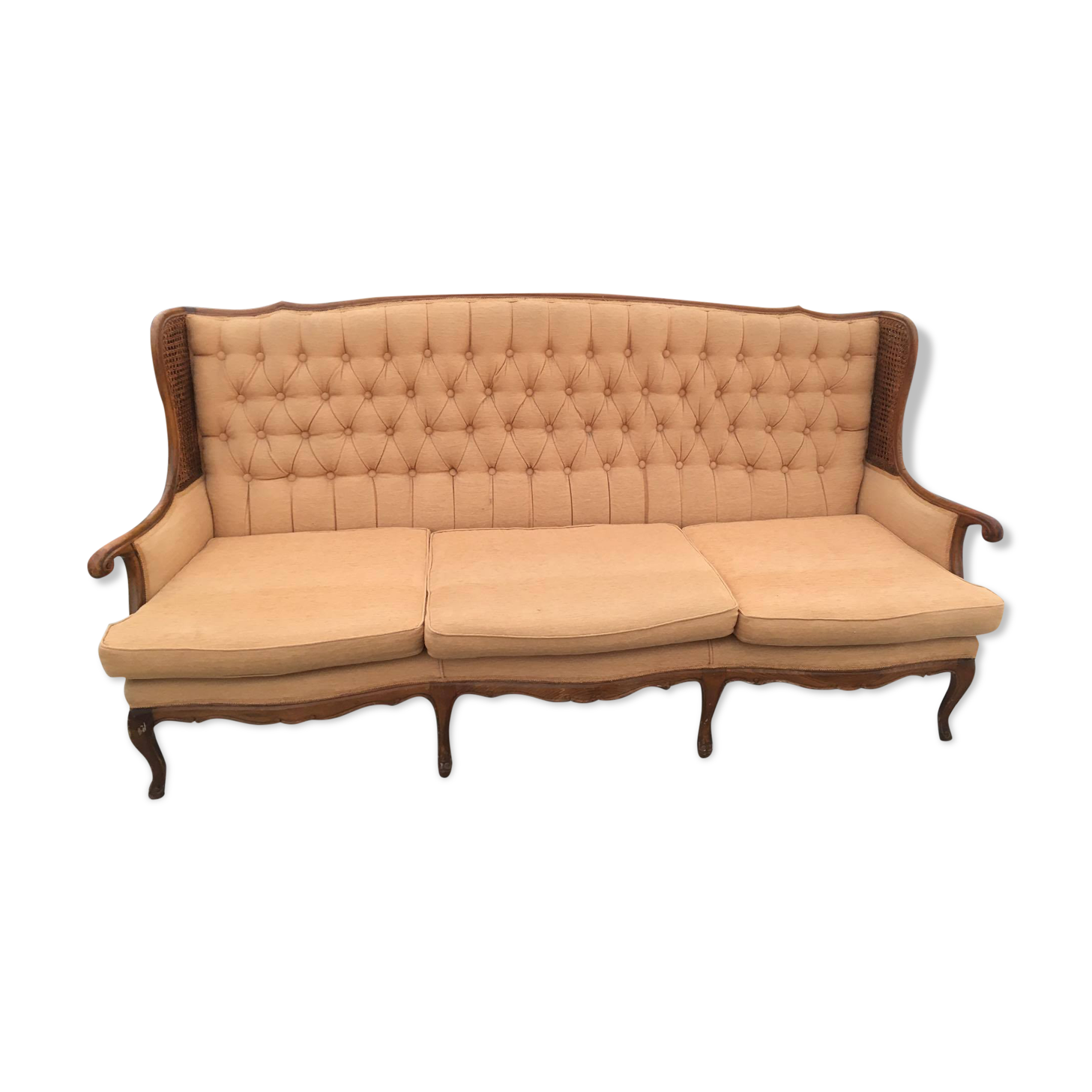 Mid-Century Italian Velvet Sofa Paolo Buffa Style 1950s