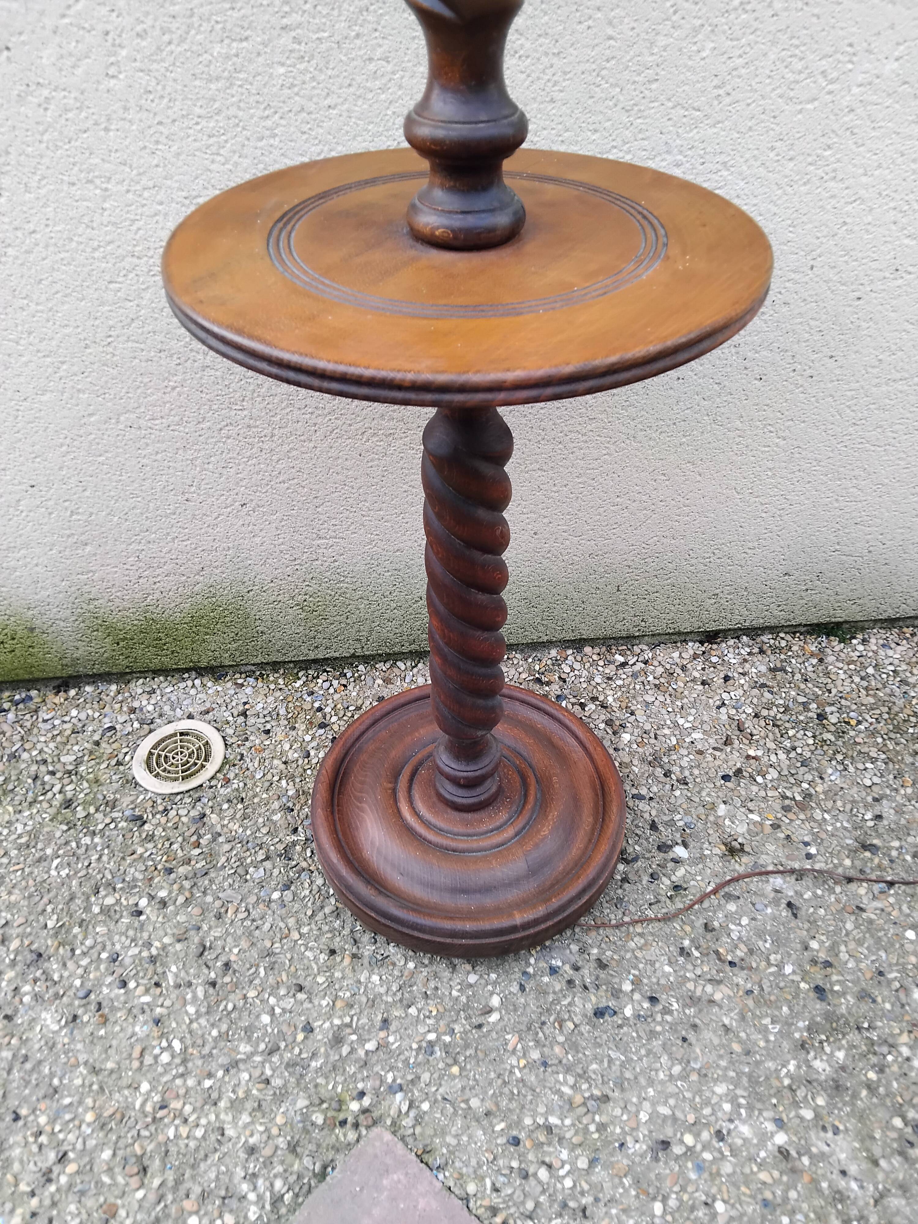 CHALES DUDOUYT vintage turned wood floor lamp