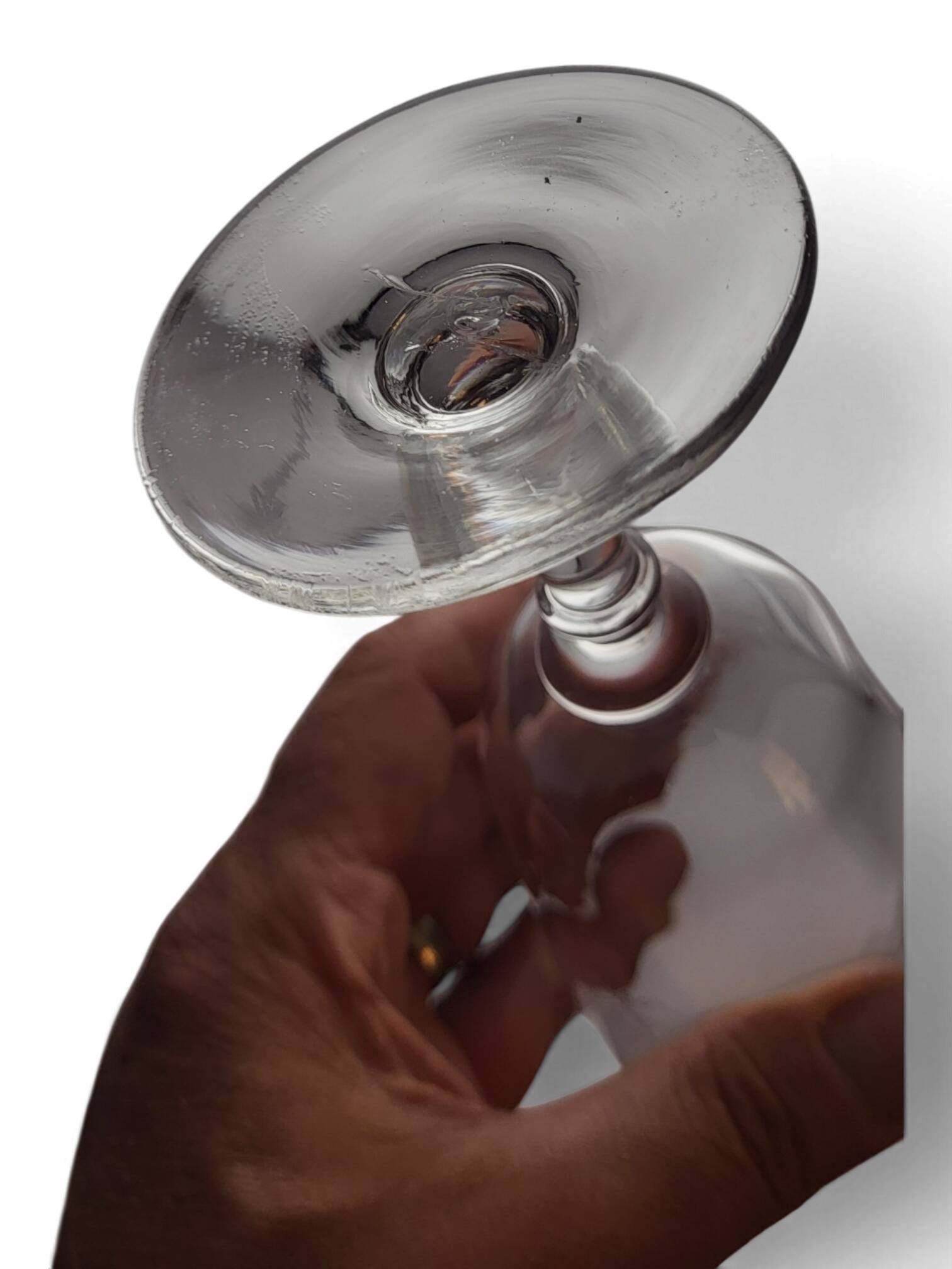 6 engraved glass wine/water glasses from the early 20th century.