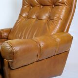 Armchair made in cognac leather, danish design from 1980s