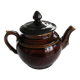 Old brown glazed ceramic coffee pot