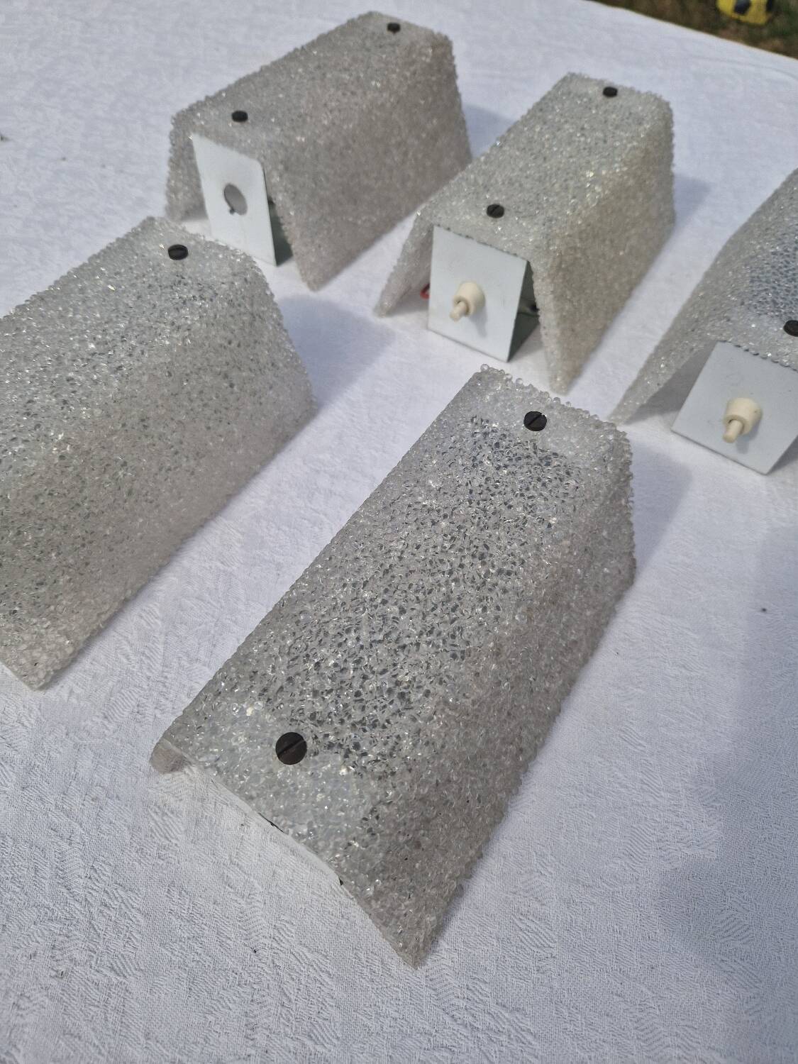 Lot of 5 Vintage Perspex Wall Lights from the 60s and 70s