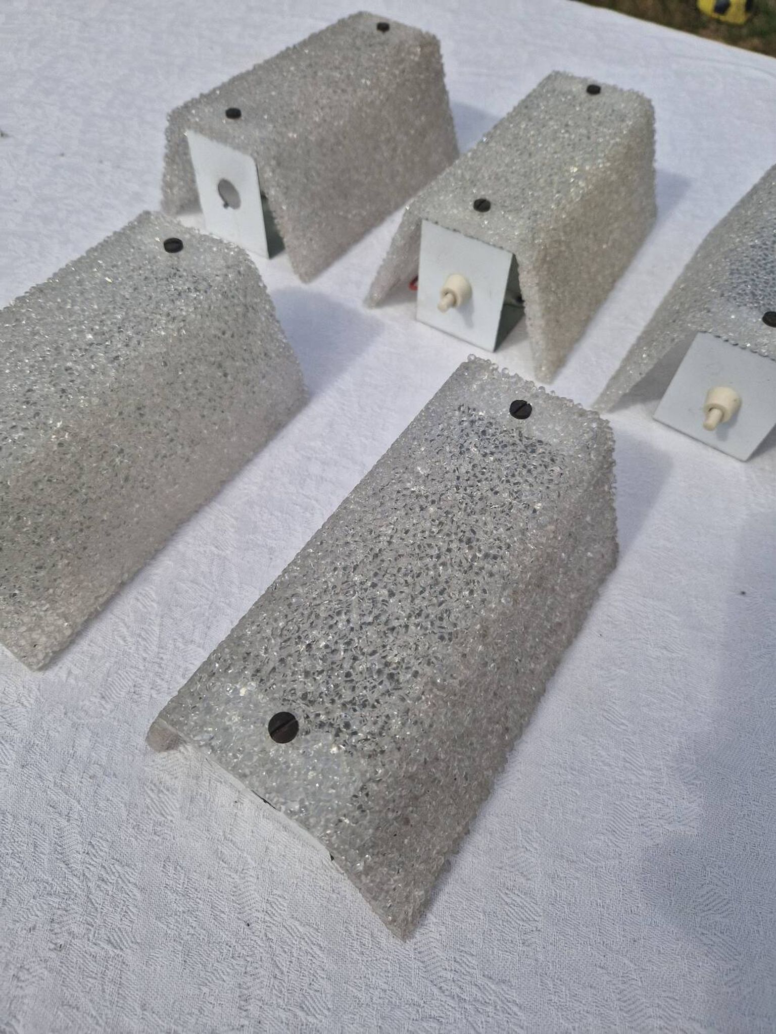 5 perspex wall lights, 1960s-70s