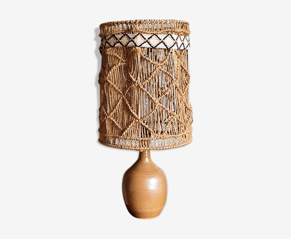 Lampe en grès et corde