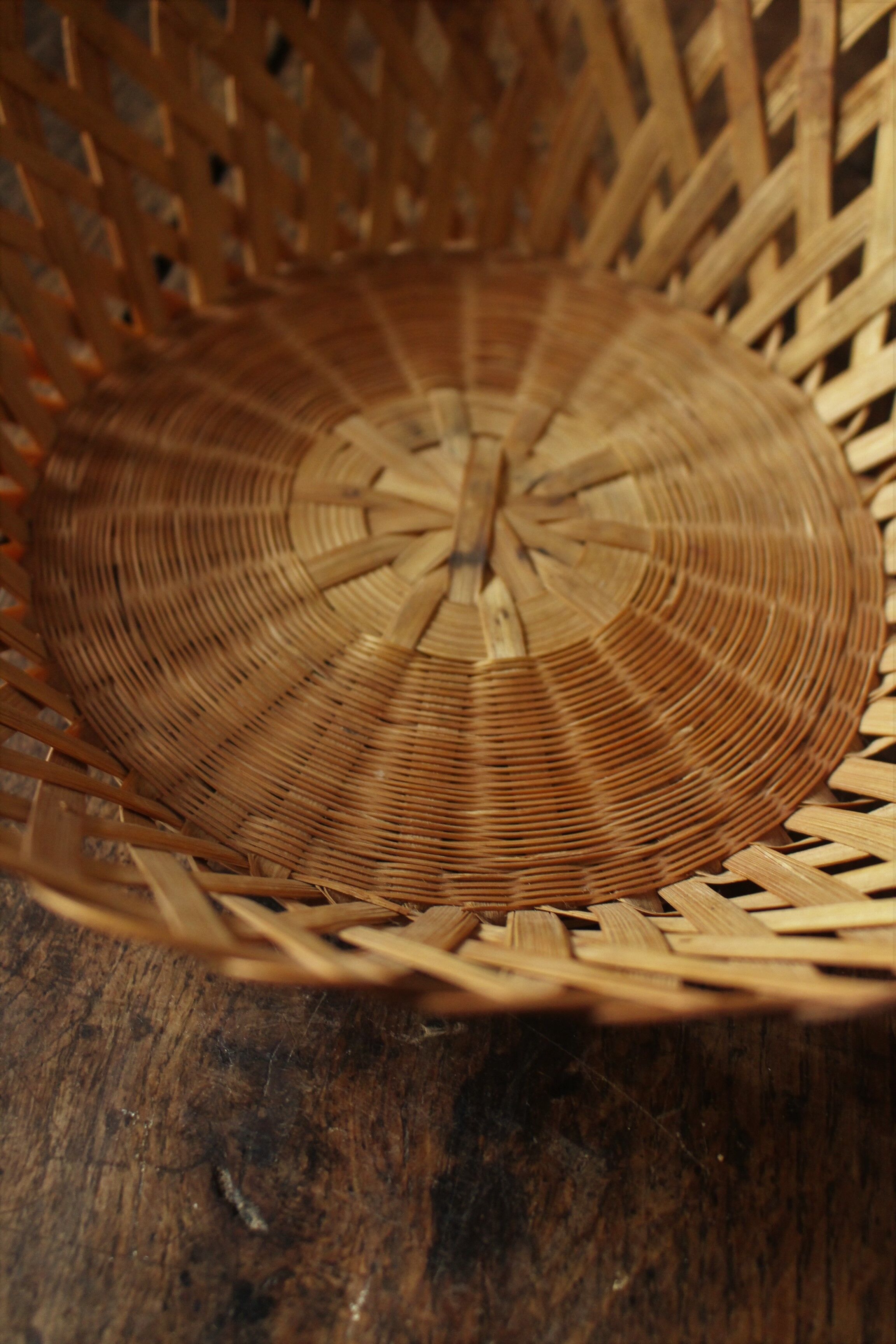 Braided openwork vintage basket