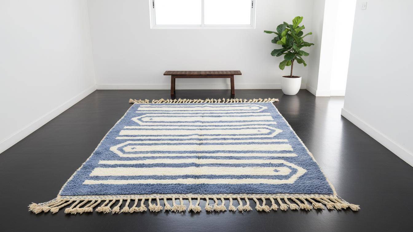 Handmade natural Berber rug 2.5x1.5 m