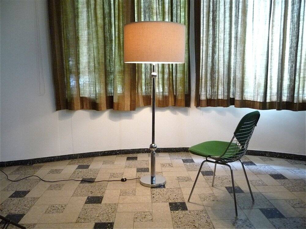 Large sculptural floor lamp in chromed steel with ball-shaped details, West Germany, 1960s
