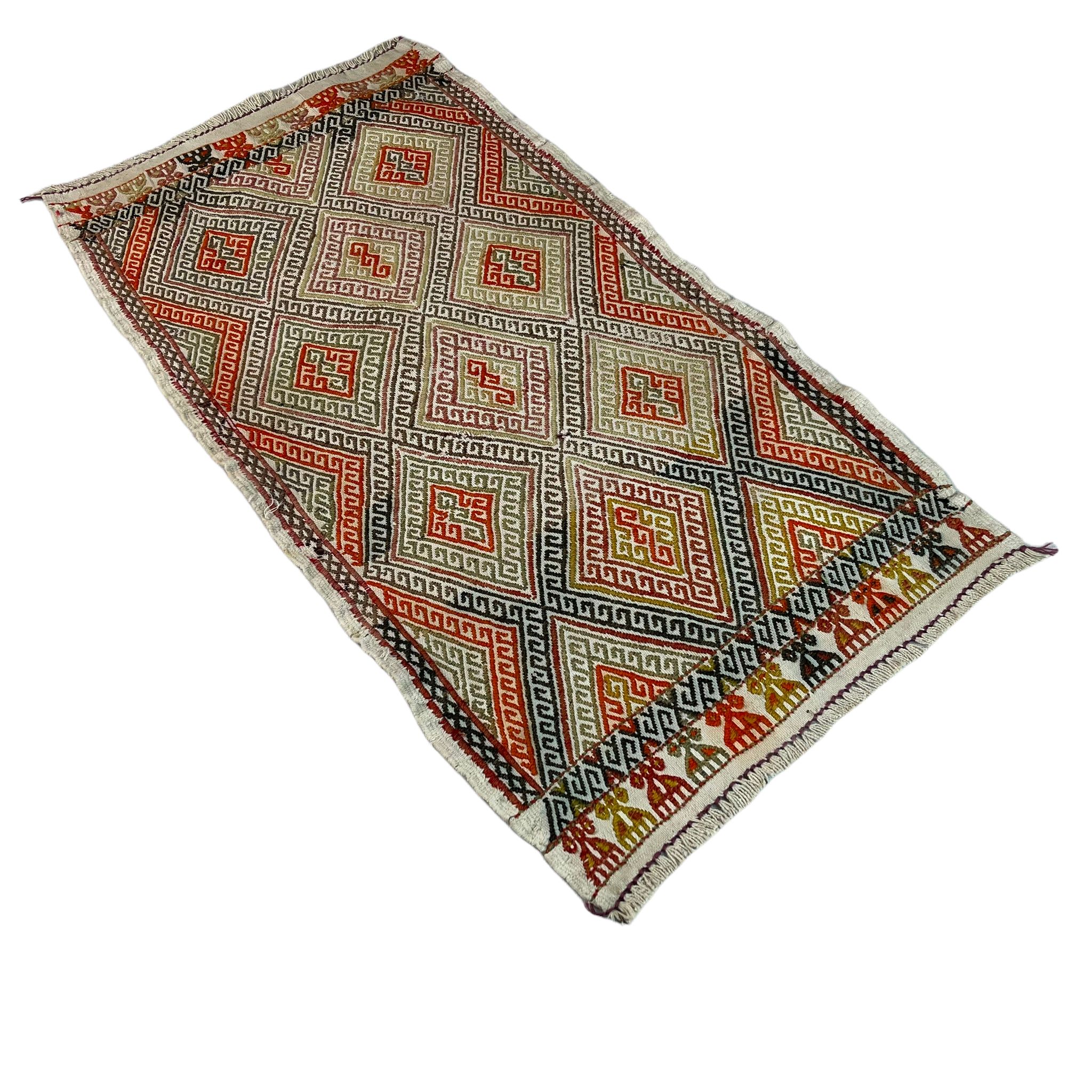 Tapis kilim turc vintage 85 x 46 cm