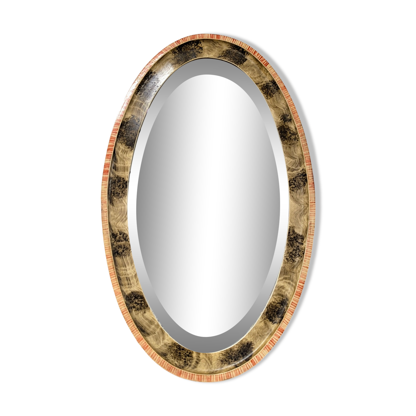 Oval wooden mirror 67x41cm