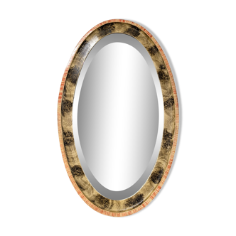 Oval wooden mirror 67x41cm