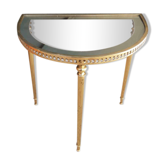 Guéridon en verre et en laiton