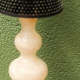 Carved alabaster bedside lamp
