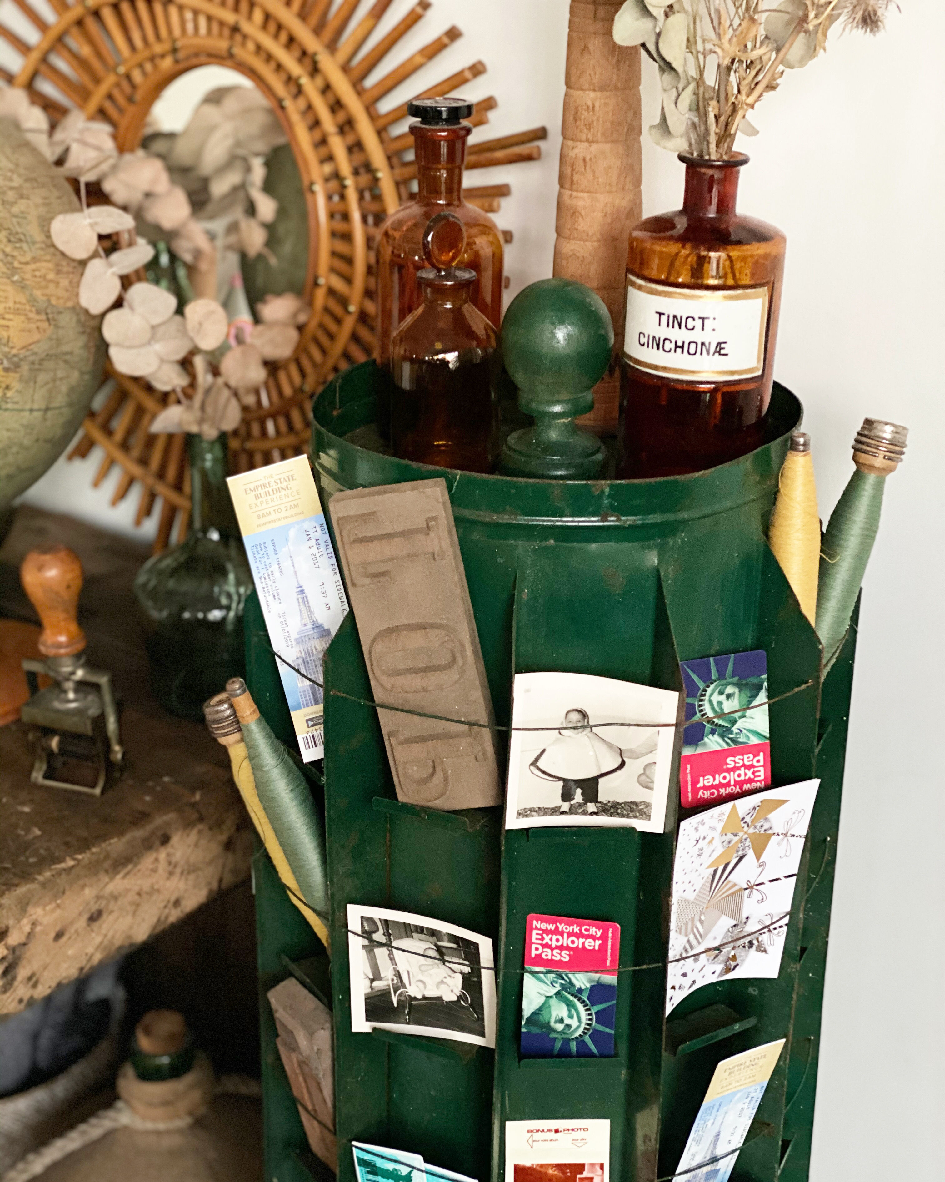Ancient seed-bag turnstile display