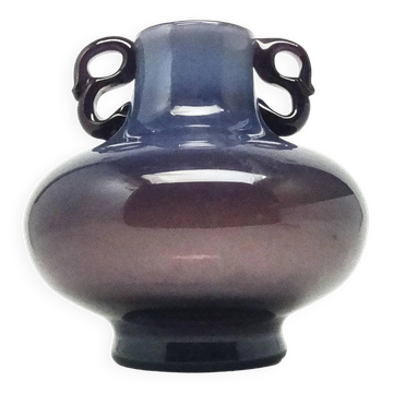 Modernist vase, purple glass, designed by J. Słuczan-Orkusz, Poland, 1970s