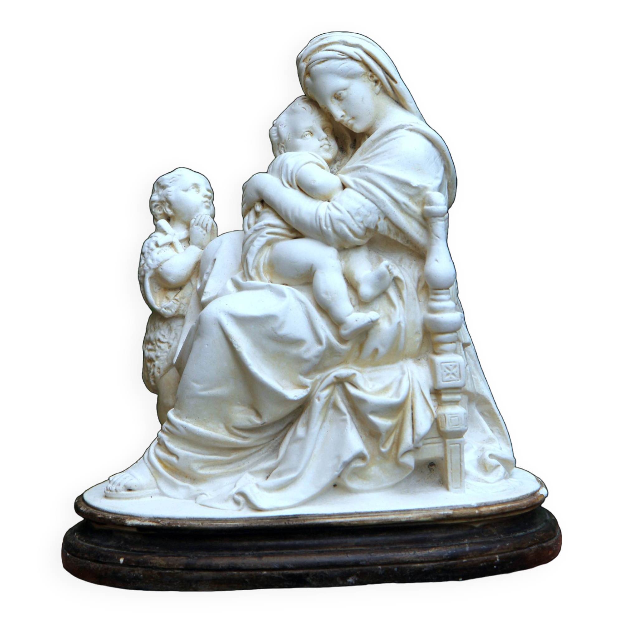 Religious statue plaster clay pipe Raphael Madonna / virgin
