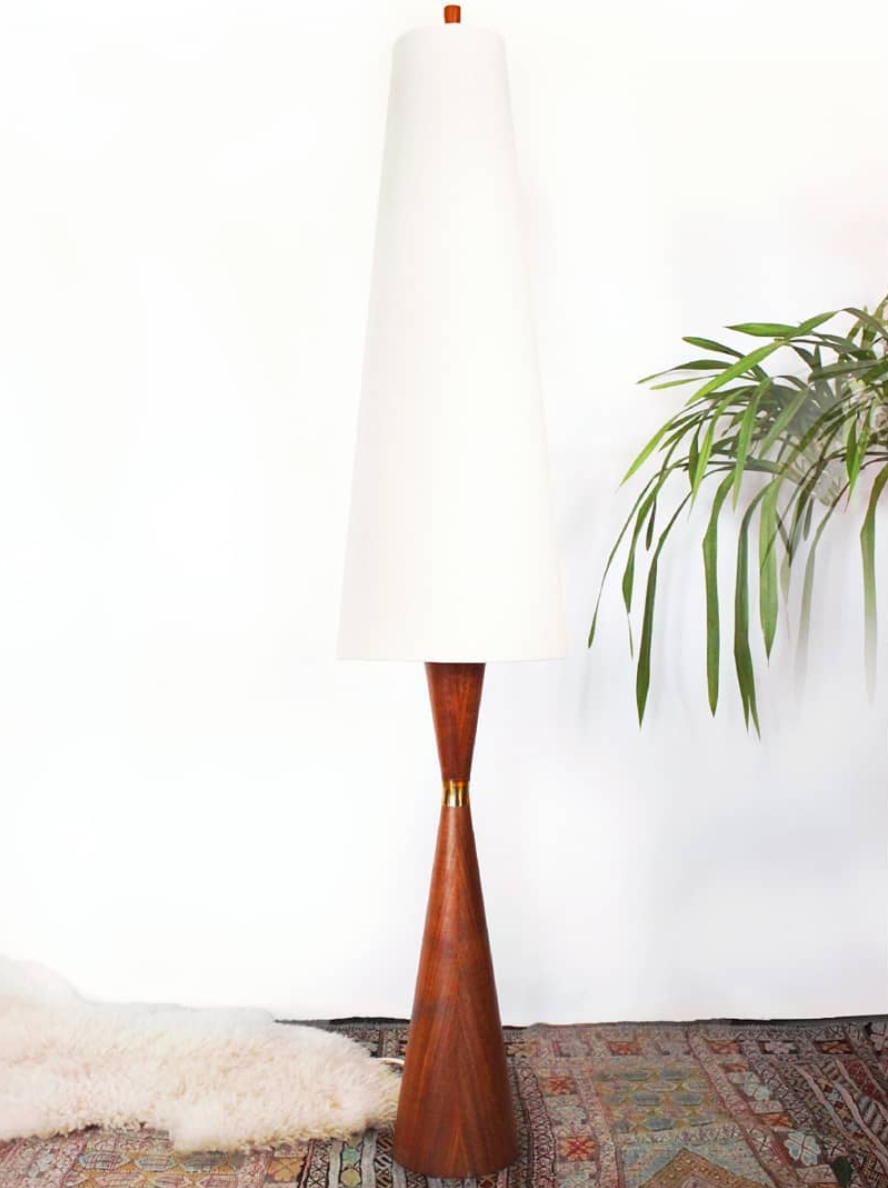 Scandinavian teak floor lamp